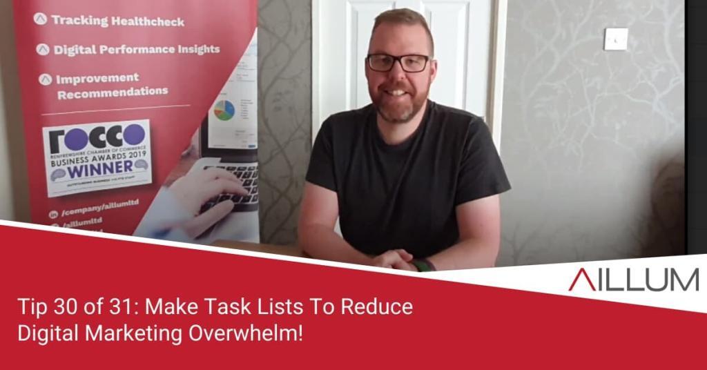 Make lists to reduce overwhelm