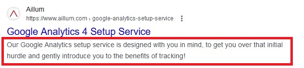 Meta Description Highlighted